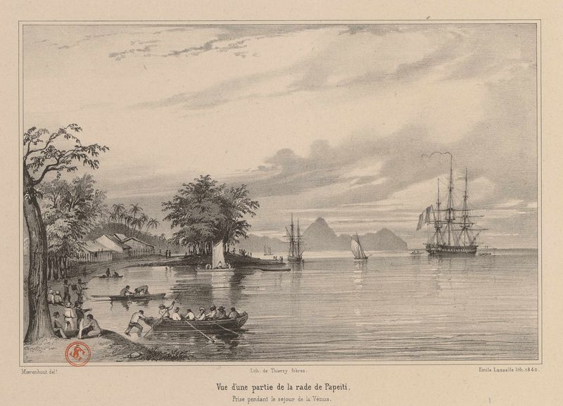 Vue d'une partie de la rade de Papeiti. Prise pendant le séjour de la Vénus.